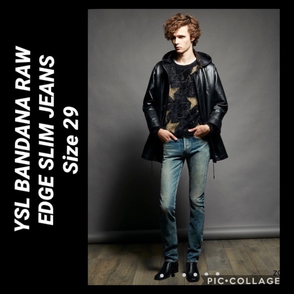 Ysl Bandana Raw Edge Slim Jeans Size 29 